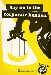 All Good Fair-trade Bananas: Say no to the corporate banana - puppet